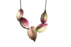 Asymmetric Pink Cherry leaf necklace by Photofinish Jewellery